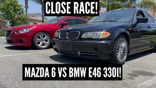 CLOSER THAN EXPECTED! 2003 BMW 330i vs 2015 Mazda 6!