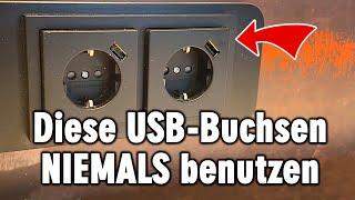 Diese öffentlichen USB-Buchsen NIE verwenden !! Unbekannte USB-Kabel auch nicht!