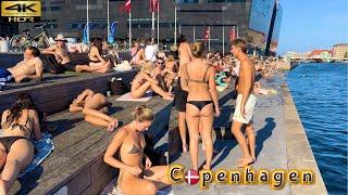 Summer Vibes 2024Christians Brygge Harbor Beach, Copenhagen Denmark, 4k Walking Tour