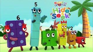 Numberblocks Hide and Seek #1 Learn to Count Reveal a Slide