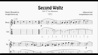 Second Waltz Nº40 by Shostakovich Tab Sheet Music for Banjo