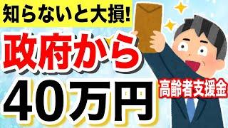 【知らないと損！】政府から高齢者へ40万円！60歳以降に申請すれば得する給付金・助成金とは？