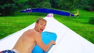 WORLDS BIGGEST BACKYARD WATERSLIDE!!