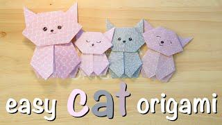 Easy Cat and Kittens Origami | Fun Birthday Decorations | Gift Cards | Cute Party Favors