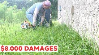 $8,000 in DAMAGES then she VANISHED!! Debate FREE Lawn Mowing