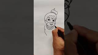 Quick simple and easy drawing of lord Hanuman face/ Hanumanji drawing for beginners/ Bajrangbali