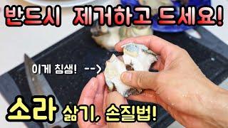 맛있는 제철 참소라 삶는 시간 및 손질법! 그냥 드시면 배탈이 날수도 있습니다!