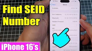 iPhone 16/16 Pro Max: How to Find SEID Number