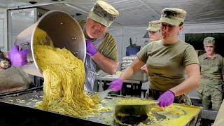 How US Army Cooks Handle Crazy Rush Time in Tiny Field Kitchen