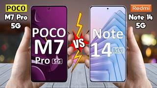 Poco M7 pro 5G Vs Redmi Note 14 5G - Full Comparison  Techvs