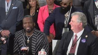 Rapper 50 Cent launces G-Unit Studios in Shreveport, Louisiana