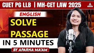 CUET PG LLB 2025 | Passage Based | English Language For CUET PG LLB 2025 & MHCET LAW | LLB 2025