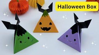 How To Make Easy Paper Halloween TREAT BOX For Kids / Paper Craft / KIDS crafts