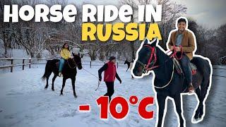 HORSE-RIDE IN SNOW ️ | INDIAN IN RUSSIA 