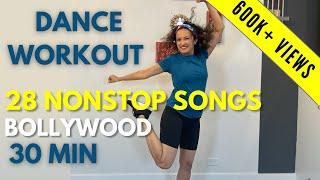 30 minute At-home Non-stop 28 Bollywood Songs Dance Workout | Burns  upto 425 cal | Weight Loss