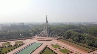 National Martyrs' Memorial is the national monument of Bangladesh Drone Shot Stock Footage