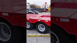 ZW Group 3axle  #lowboytrailer  hydraulic ladder #lowbedsemitrailer #lowbedtrailer for #bolivia