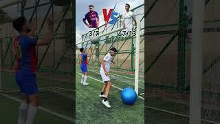 Post-hitting battle! Messi’s squat + throw vs Ronaldo’s power kicks!#football #ronaldo