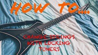 How To Re-String A Guitar w/ Locking Tuners in LESS THAN A MINUTE!!