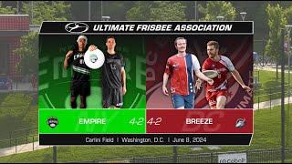 FULL GAME Pro Ultimate Frisbee | New York Empire vs DC Breeze | June 8, 2024