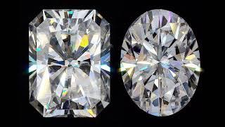 Radiant cut vs Oval cut Moissanite (MoissaniteCo.com)