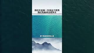 复旦大学王德峰 | 我们不是第一次来到这个世界上，先前来过很多次分 | 佛学智慧