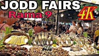 Jodd Fairs Rama 9. Night Market In Bangkok Thailand 4K