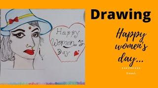 Happy Women's day to all women's  (drawing) 8March