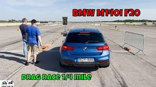 BMW M140i F20 drag race 1/4 mile  - 4K UHD