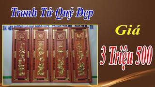Tranh Tứ Quý Gỗ Hương Mạ Vàng Giá 3 Triệu 500 Nghìn - ĐỒ GỖ VĂN SÁU
