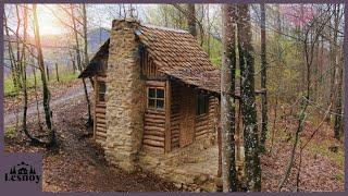 Steinhaus im Wald zum Selbermachen. Bushcraft allein. Von Anfang bis Ende