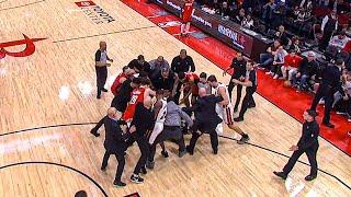 AMEN THOMPSON THREW TYLER HERRO TO THE GROUND   BIG FIGHT in Heat vs Rockets Game