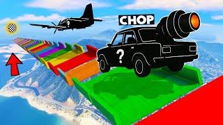 GTA 5 MYSTER CAR MEGA RAMP CHALLENGE WITH CHOP AND FROSTY