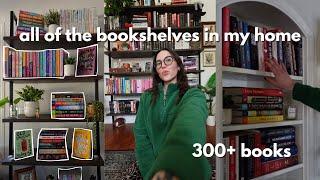 In depth bookshelf tour! 300+ books ️ [vlogmas day two]