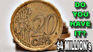 TOP 6 ULTRA RARE 20 EURO CENT COINS WORTH A LOT OF MONEY -COINS WORTH MONEY!