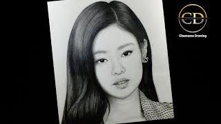 How to draw a "BLACKPINK" Jennie (step by step) Pencil Drawing Tutorial || Girl face drawing |