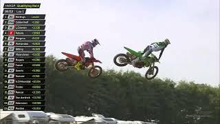 Lucas Coenen under attacks of Febvre and Fernandez in MXGP Qualifying Race #MXGPGreatBritain