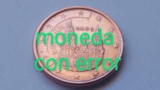 Moneda 1 Euro Cent. España 1999. Moneda con error. (descripcion)