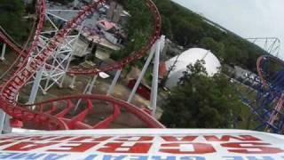 Great American Scream Machine Front Seat on-ride POV Six Flags Great Adventure
