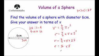 Volume of a Sphere - Corbettmaths