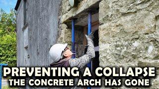 Removing The Concrete Door Arch Highlights An Issue | Restoring Our Farmhouse