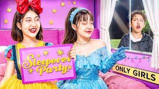 Baby Doll Made A Disney Sleepover Party With Her Friends! Boys Snuck Into A Girls Only House!