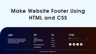 How To Make Animated Website Footer Design Using HTML And CSS Step by Step Tutorial