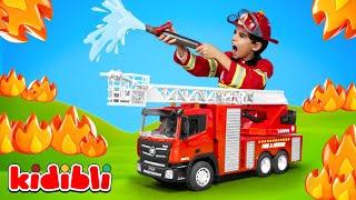 Los bomberos y sus camiones en misión  Vídeo para niños | Kidibli