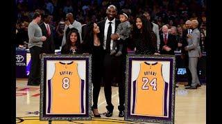 Kobe Bryant No.8 & No.24 Jersey Retirement In Los Angeles