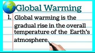 Global warming 10 lines essay in English by Smile please world for class 10