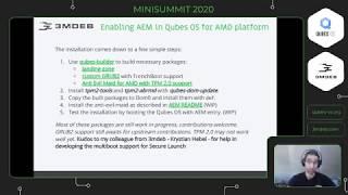 Qubes OS & 3mdeb minisummit - Anti Evil Maid for modern AMD UEFI-based platform