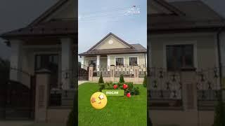 До/После. Невероятное преображение фасада частного домовладения   #декорфасада #фасад