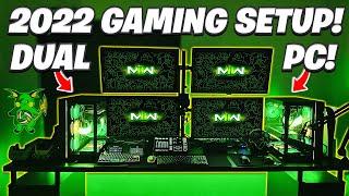 The ULTIMATE 2022 Gaming Setup & Room Tour | INSANE DUAL PC SETUP (BEST GAMING PC SETUP 2022)