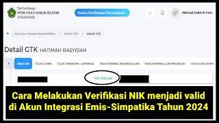 Cara Melakukan Verifikasi NIK yang belum verifikasi/valid di Akun Integrasi Emis-Simpatika 2024